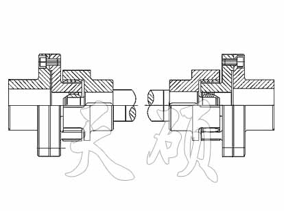 LXQ接中间轴球铰型星形弹性联轴器